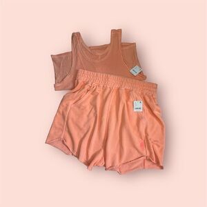 NWT🧡FP Movement All Star Tank Shorts Matching Set Comfy and Relaxed Melon